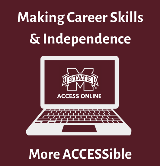 Image is a graphic that says Making Career Skills and Independence More ACCESSible